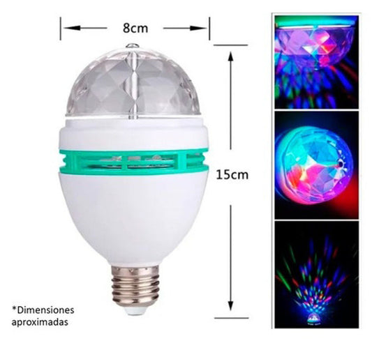 Bombillo Rotativo Luces Led Rgb Colores