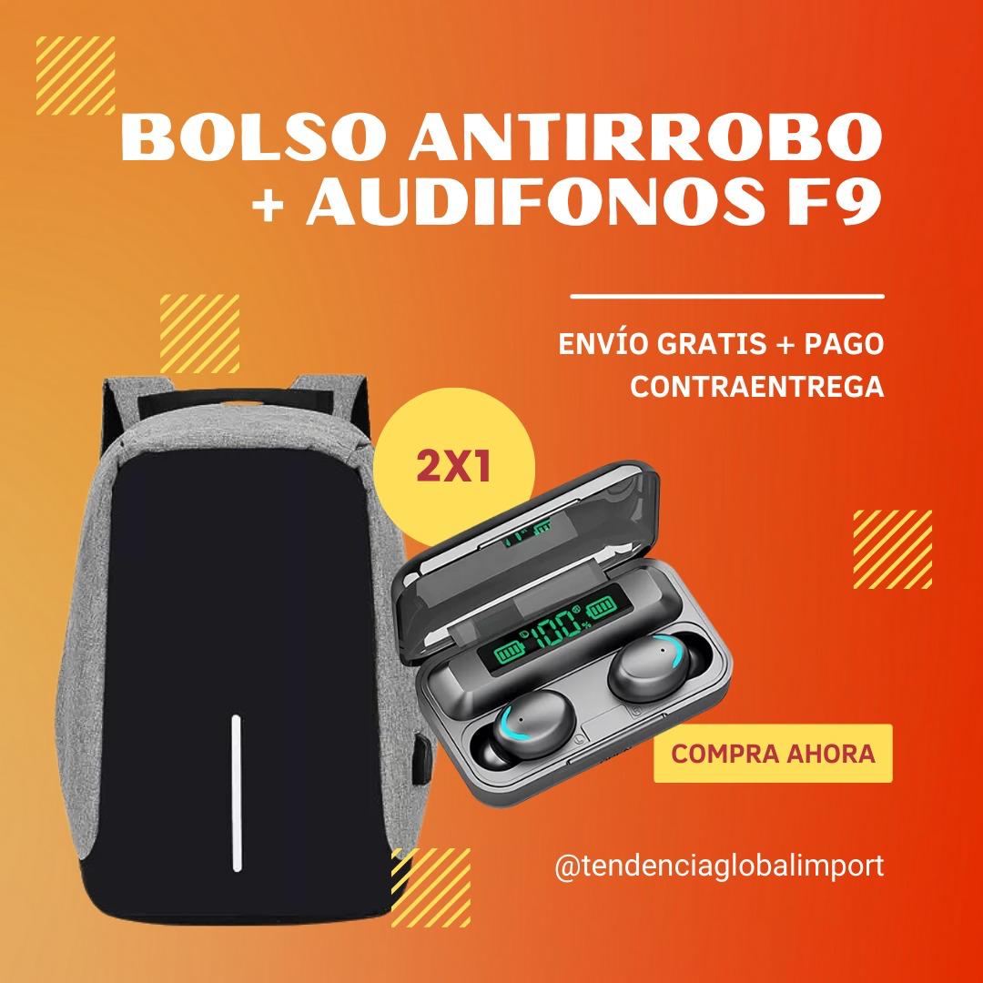 SUPER COMBO BOLSO ANTIROBO + AUDIFONOS