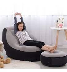 SOFA INFABLE CON REPOSAPIES PORTATIL